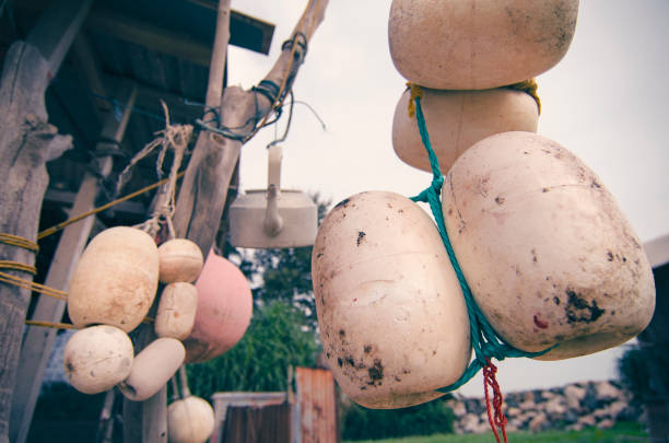 istock white dirty fish net buoy and kettle 1044855994
