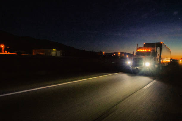 istock Long Haul Semi Truck Speeding Down Highway 1044859262
