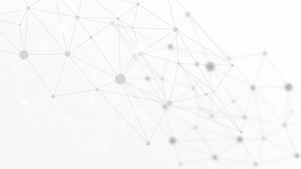 istock Abstract futuristic crypto blockchain. White dots and shapes in triangles. Modern digital technology concept texture for banner or web design 1044860160
