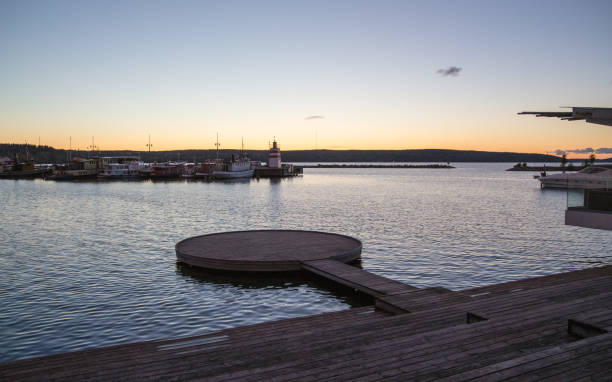 istock sunset at Bay City pier 1044860242