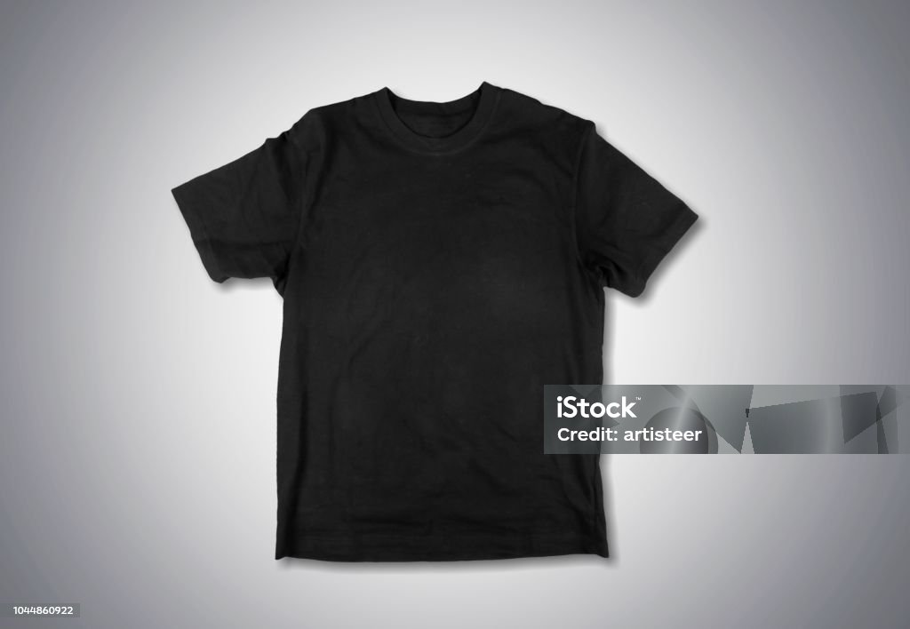 Black. Black T-Shirt Isolated On White Background T-Shirt Stock Photo