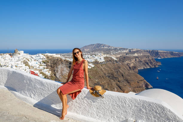 istock Young, beautiful woman in Greece 1044865776