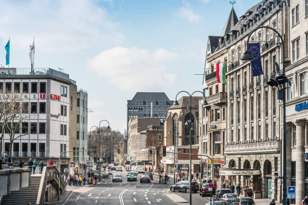 COLOGNE, GERMANY- March 14, 2018 : Street view in Cologne, Germany.