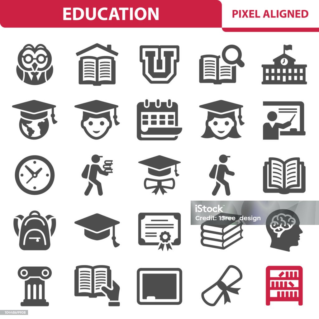 Education Icons Professional, pixel perfect icons, EPS 10 format. Icon Symbol stock vector