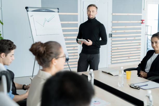 istock Businessman performing at business presentation 1044873960