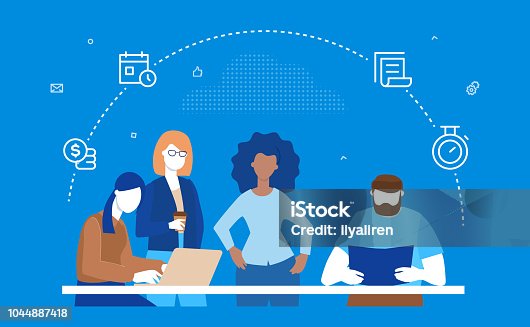 istock Business process - flat design style colorful illustration 1044887418