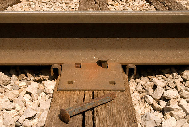 Railroad spike stock photo