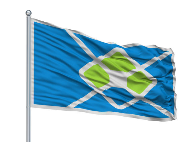 istock Lp City Flag On Flagpole, Argentina, Isolated On White Background 1044890866