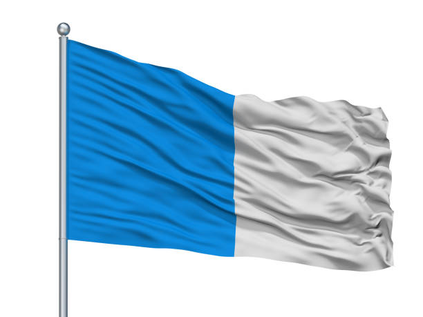 istock Dinant City Flag On Flagpole, Belgium, Isolated On White Background 1044891832