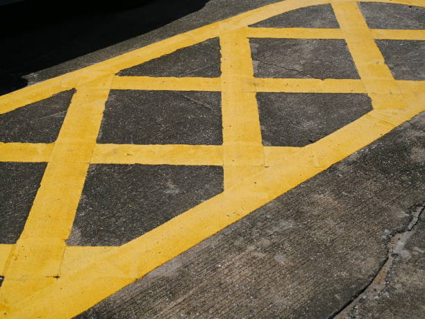 istock No Parking Yellow Cross Zone 1044900080