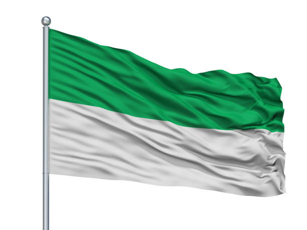 istock Gran Chaco City Flag On Flagpole, Bolivia, Isolated On White Background 1044903768