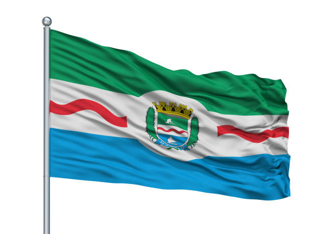 istock Maceio City Flag On Flagpole, Brasil, Isolated On White Background 1044903838