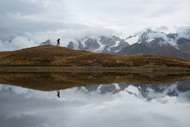 istock Mountain Lake Koruldi with mirror reflection, Georgia 1044905234