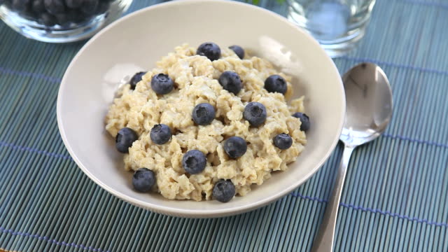 Oatmeal and Blueberry Breakfast Fly Over