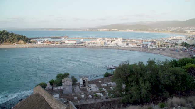 View across the bay to Tunisian town of Tabarka and castle