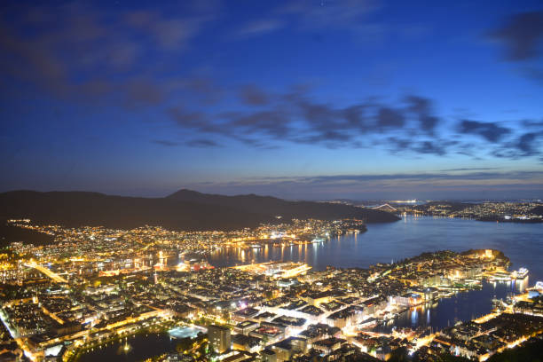 istock Bergen Norway at night 1044915340