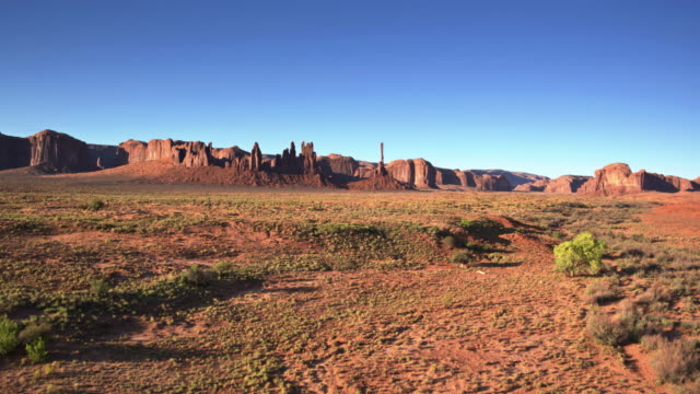 Aerial Approach to Totem Pole and Yei bi Chei, Monument Valley