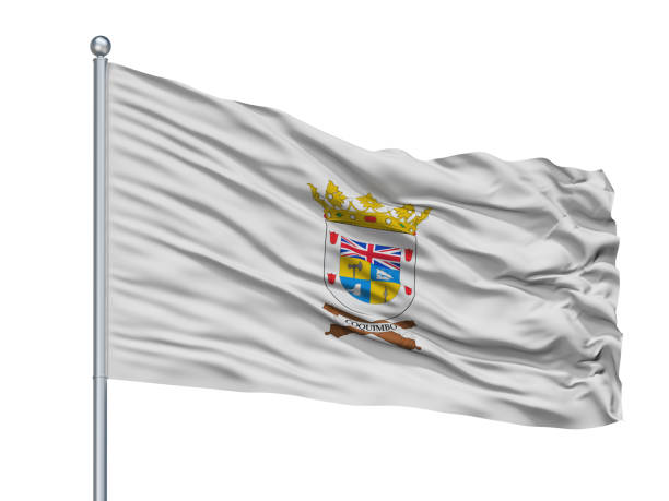 istock Coquimbo City Flag On Flagpole, Chile, Isolated On White Background 1044922296