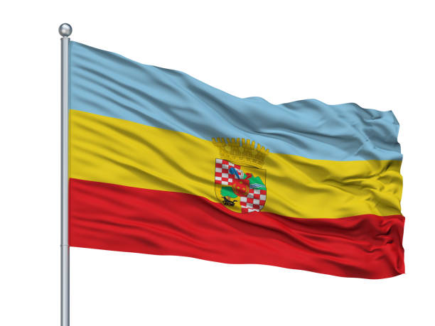 istock San Bernardo City Flag On Flagpole, Chile, Isolated On White Background 1044922366