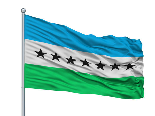 istock Lago Agrio City Flag On Flagpole, Ecuador, Isolated On White Background 1044929036