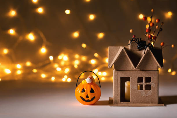 halloweenowa dynia z pająkiem - led toys zdjęcia i obrazy z banku zdjęć