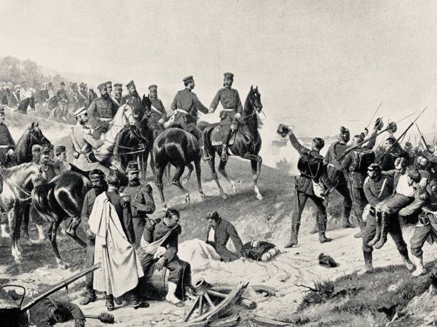 istock Beaumont: Prince Albert of Saxony riding on horse during war (1828 - 1902) 1044939616