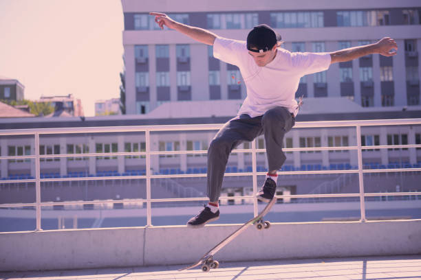 istock Brave freestyler keeping balance in air during training 1044943488