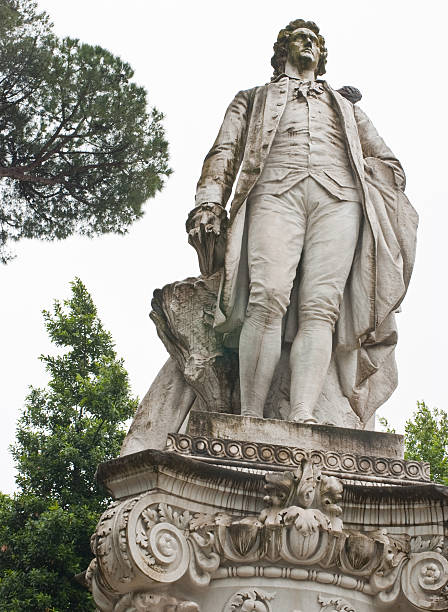 Cerca de Roma/arte na Vila Borghese, Estátua de Johann Von Goethe, Itália - fotografia de stock