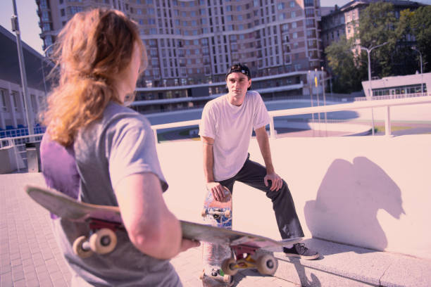 istock Relaxed male person talking about future performance 1044943580