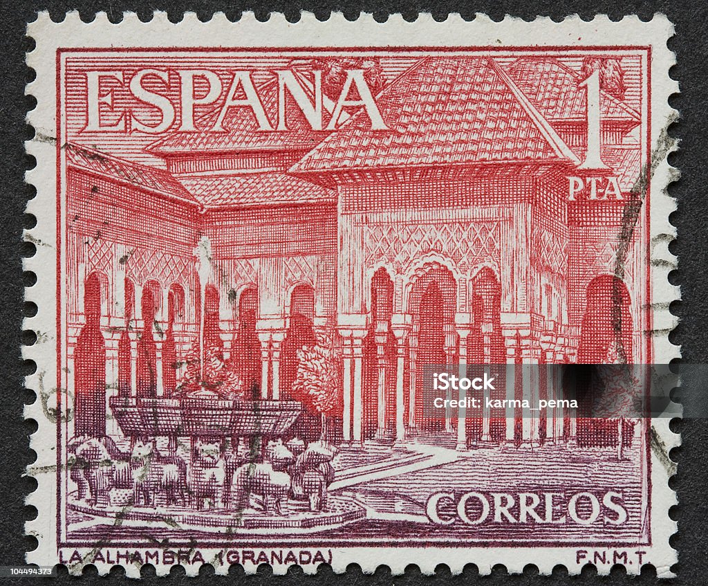 Испанский печать - Стоковые фото Альгамбра - Испания роялти-фри