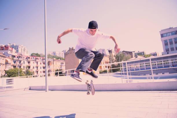 istock Active young man keeping balance in air 1044943814