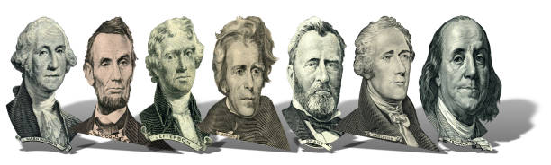 retratos de presidentes y políticos de dólares - royal bank of canada fotografías e imágenes de stock