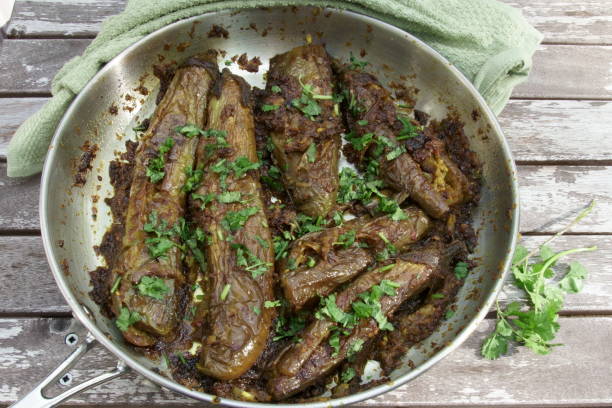 istock Stuffed Eggplant or Bharwa Baigon, an Indian vegetarian Entree. 1044947156