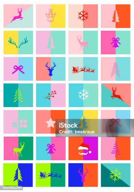 Christmas Cards 28 Colorful Layout Templates Vector Stock Illustration - Download Image Now