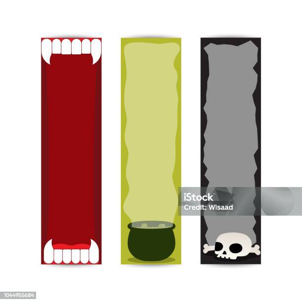 Halloween Banner Set Stock Illustration - Download Image Now - Teeth, Vampire, Backgrounds