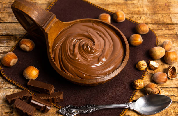istock Hazelnut spread chocolate cream in a bowl 1044960024
