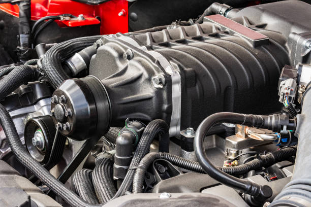 istock Car motor of an old-timer 1044960796