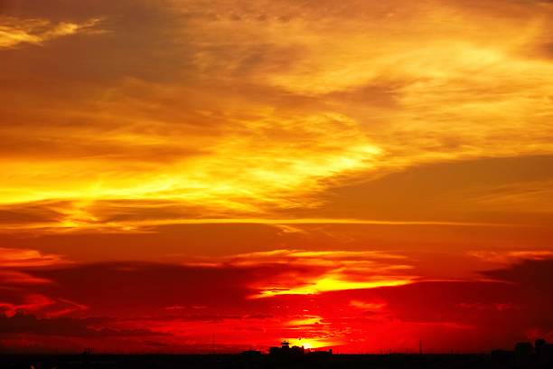 istock Sunset Twilight orange sky see the beautiful purple nature background 1044961614