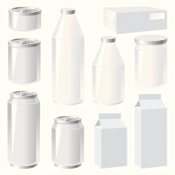 Vector illustration of packing containers