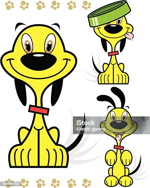 Verspielte Gelb Hündchen Zeichenserie Stock Vektor Art und mehr Bilder von Comic - Kunstwerk - Comic - Kunstwerk, Hund, Adoption eines Haustiers
