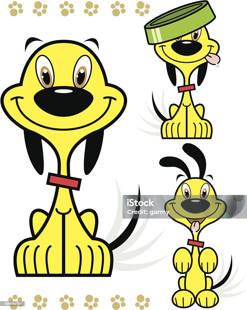 Brincalhão amarelo cachorrinho carácter série - Royalty-free Banda desenhada - Produto Artístico arte vetorial