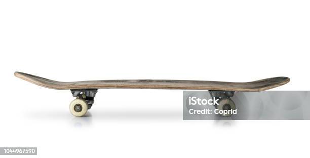 Old Skateboard Stock Photo - Download Image Now - Skateboard, Skateboarding, Cut Out