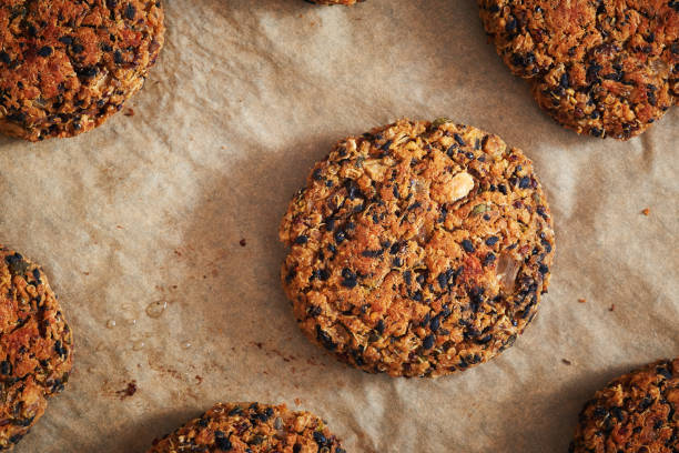 istock Vegan quinoa and bean burgers 1044972446