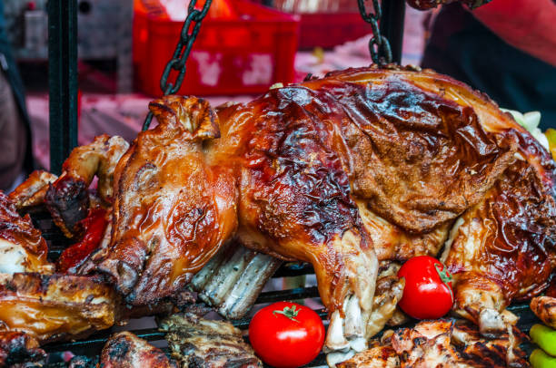 istock Fried young pig on the barbecue 1044976046