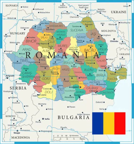 Vector illustration of 27 - Romania - Color1 10