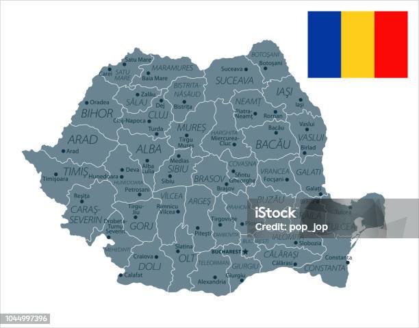 30 Romania Grayscale Isolated 10 - Arte vetorial de stock e mais imagens de Mapa - Mapa, Roménia, Brasov