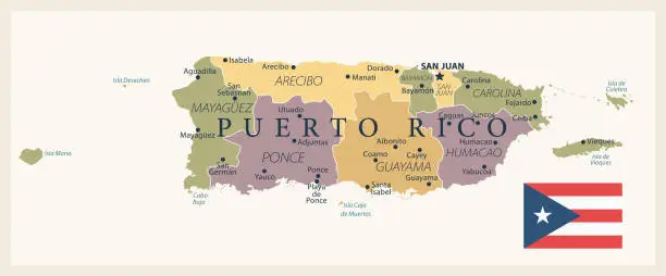 Vector illustration of 21 - Puerto Rico - Vintage Isolated 10