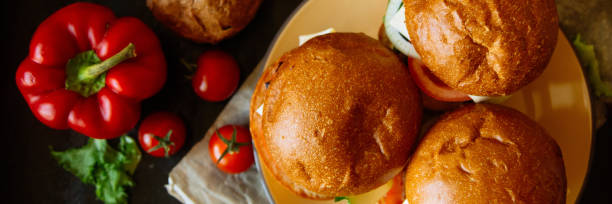 istock Homemade hamburger with fresh vegetables 1045003828