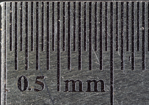 0,5 mm ruler extreme close-up macro