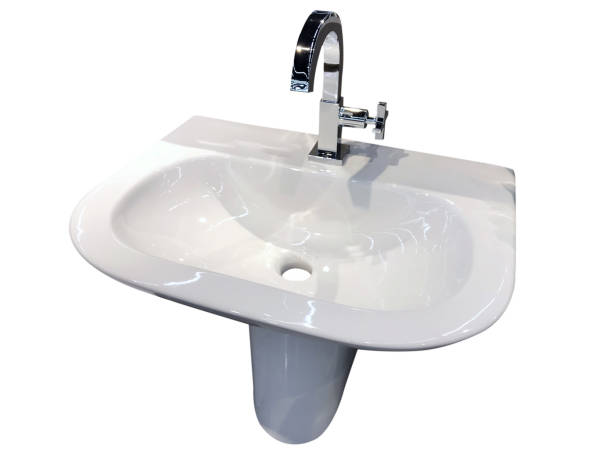 istock Bathroom sink with faucet 1045017346